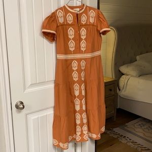Embroidered Midi Dress